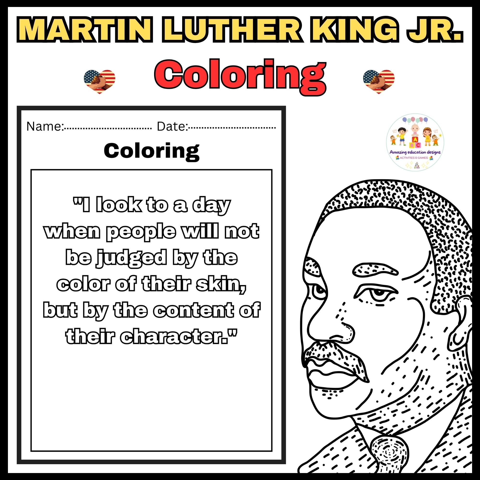 Martin Luther King Jr Quotes Coloring Activities Worksheets Made By Teachers