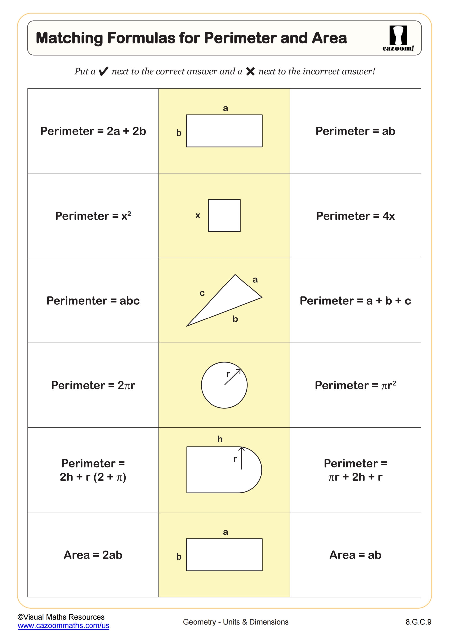 perimeter and area worksheet