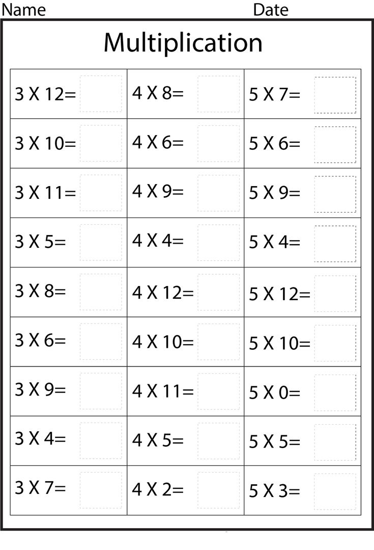 time table multiplication worksheets