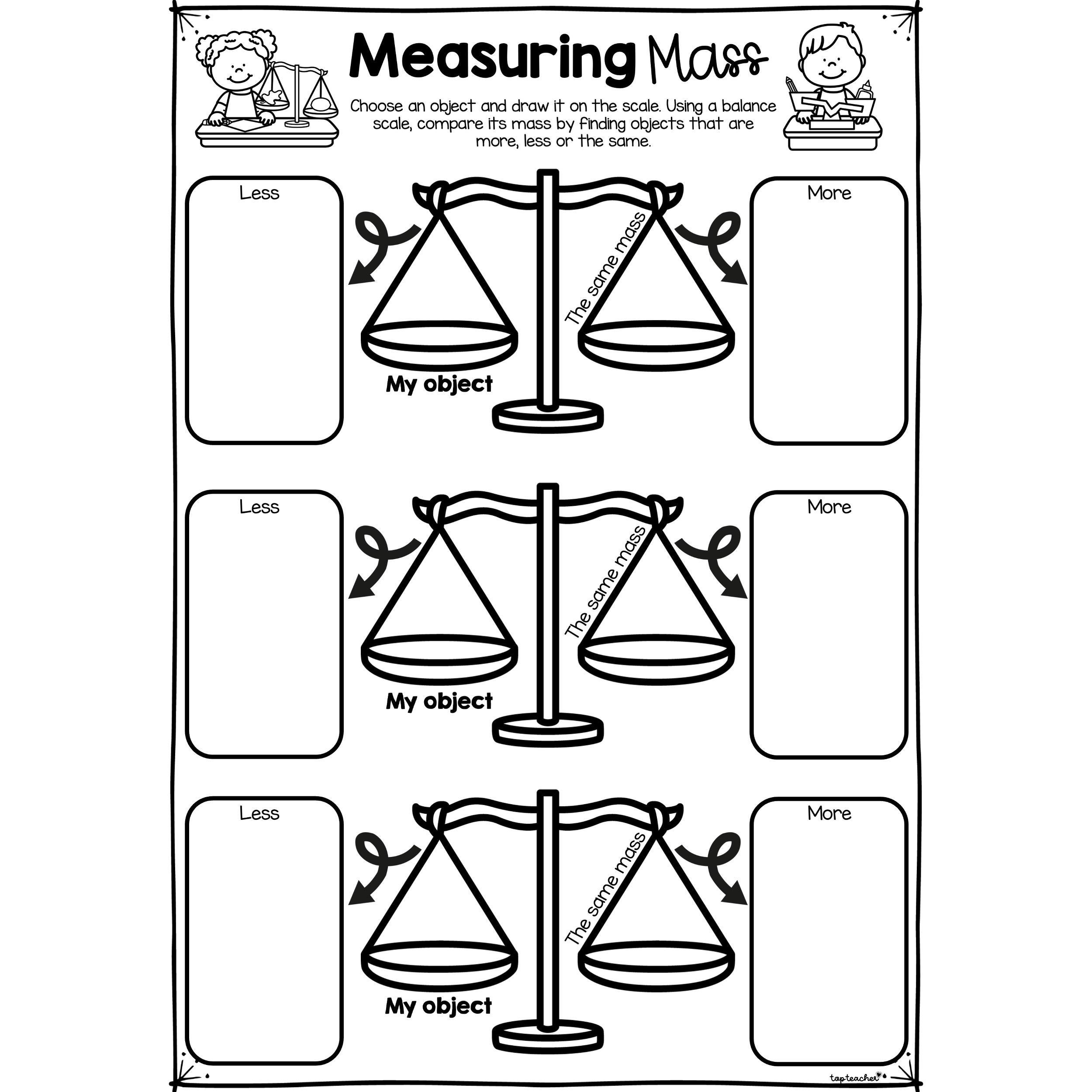 Measuring Comparing Mass Top Teacher