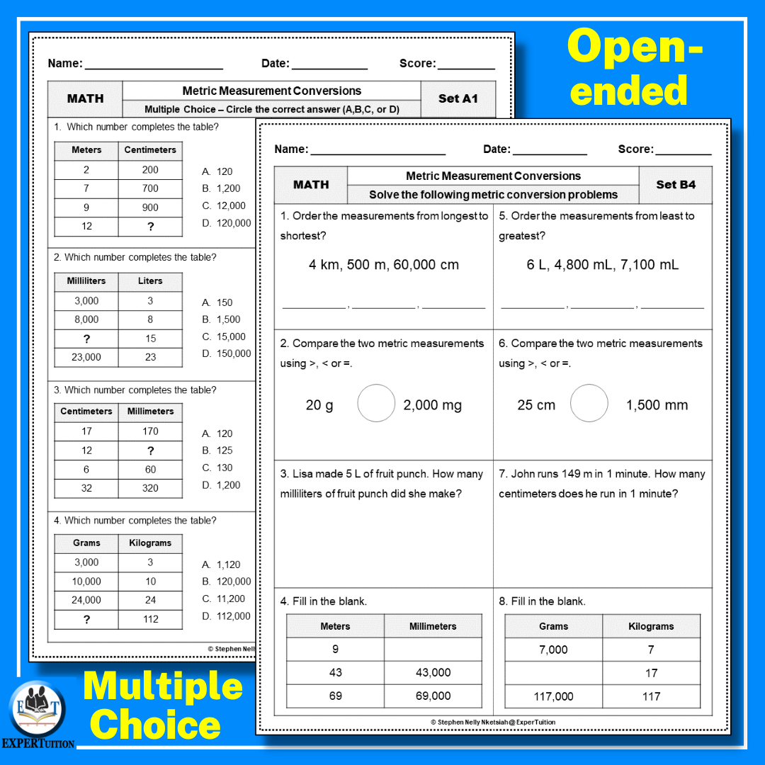 Metric System Measurement Conversions Worksheets Converting Metric Units Made By Teachers