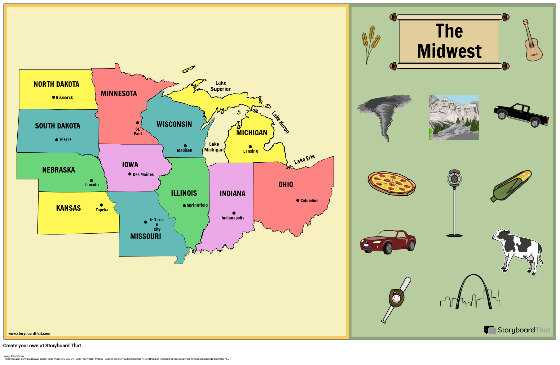 Midwest Map Activity Label Capitals With Storyboard That Midwest Map Activity Label Capitals With Storyboard That
