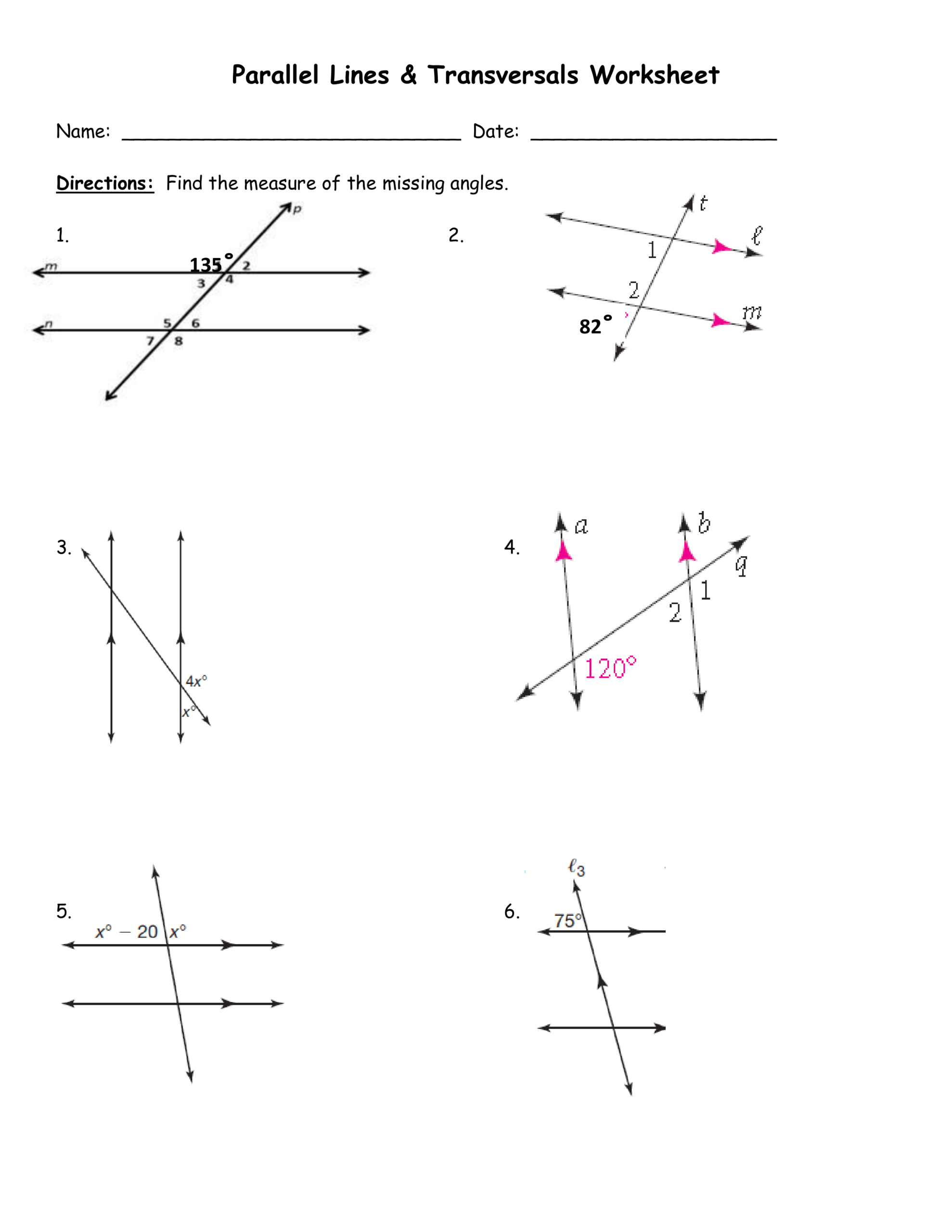 Module 2 Lesson 12 Quiz Parallel Lines Transversals Worksheet ALEXANDRA HEBERT Library Formative