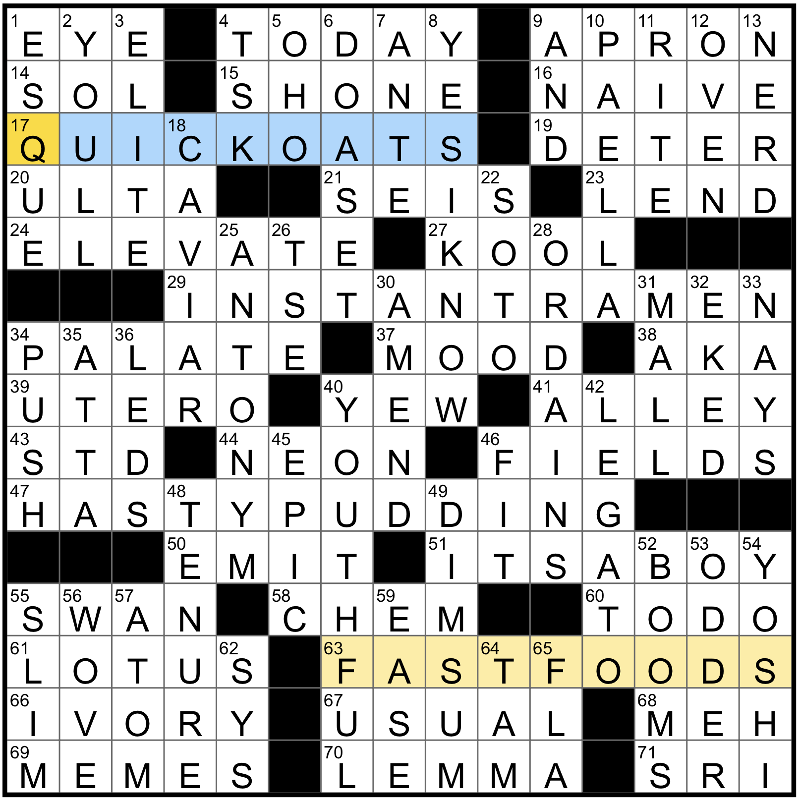 Monday October 13 2025 Diary Of A Crossword Fiend