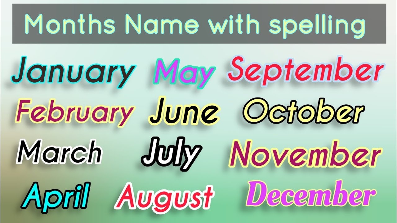 spelling of the months spelling of the months