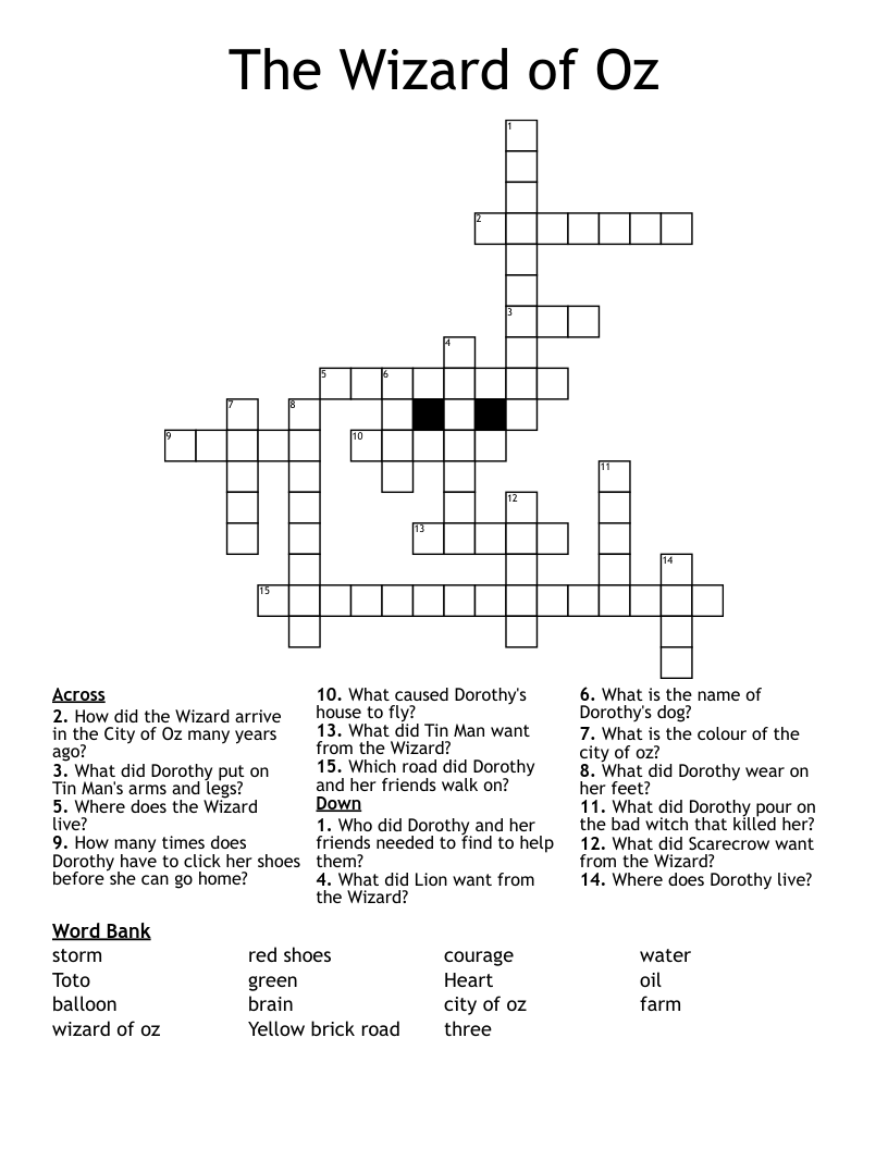 Movie And TV Crossword WordMint
