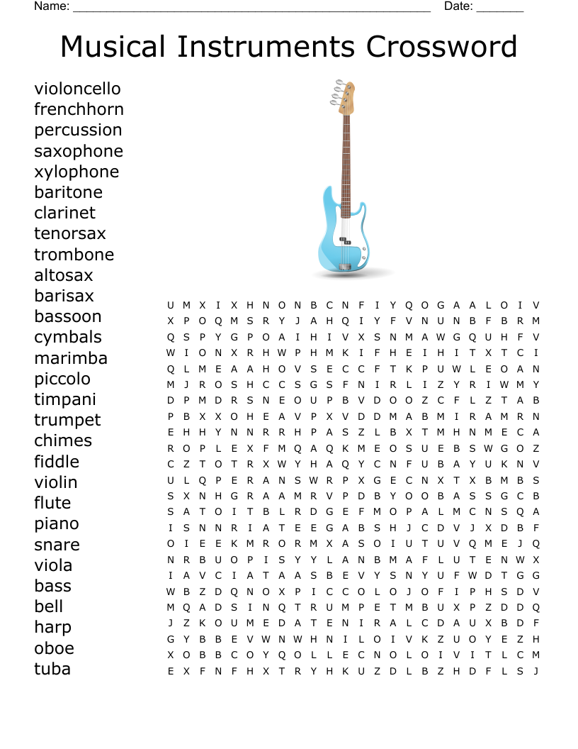 Musical Terms Crossword WordMint