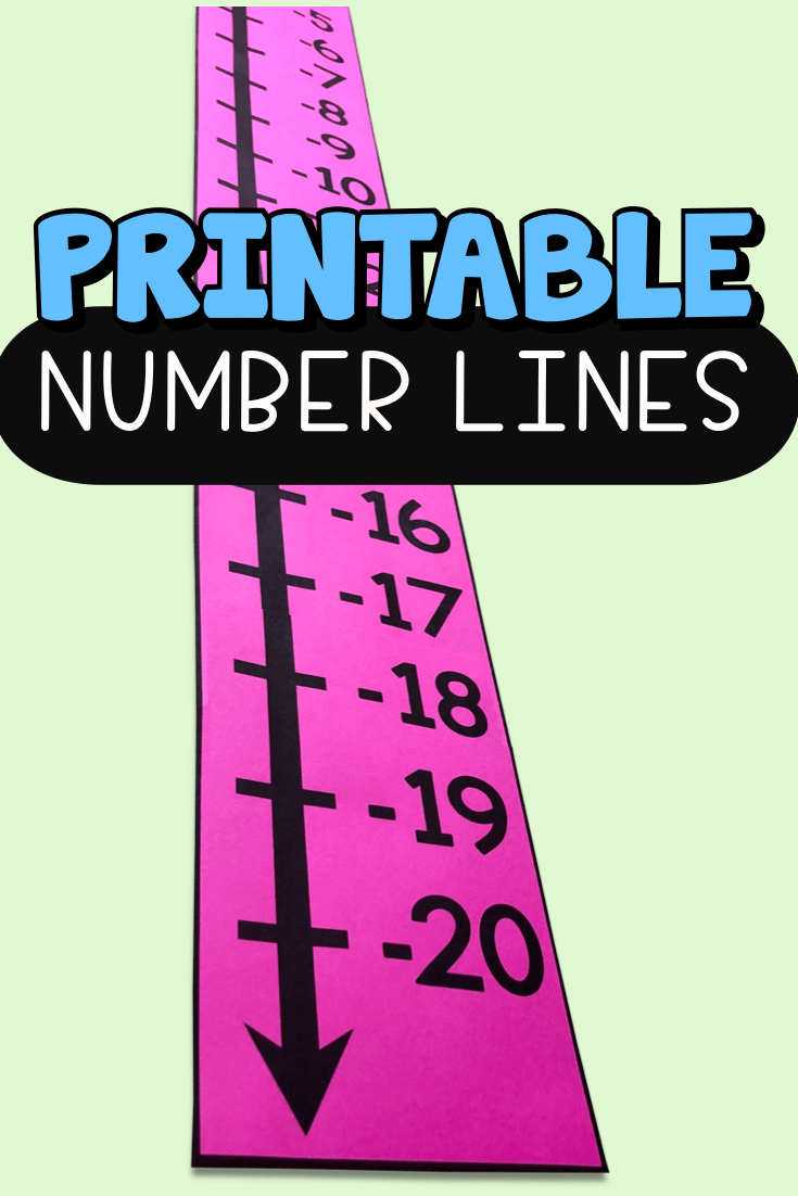printable vertical number line