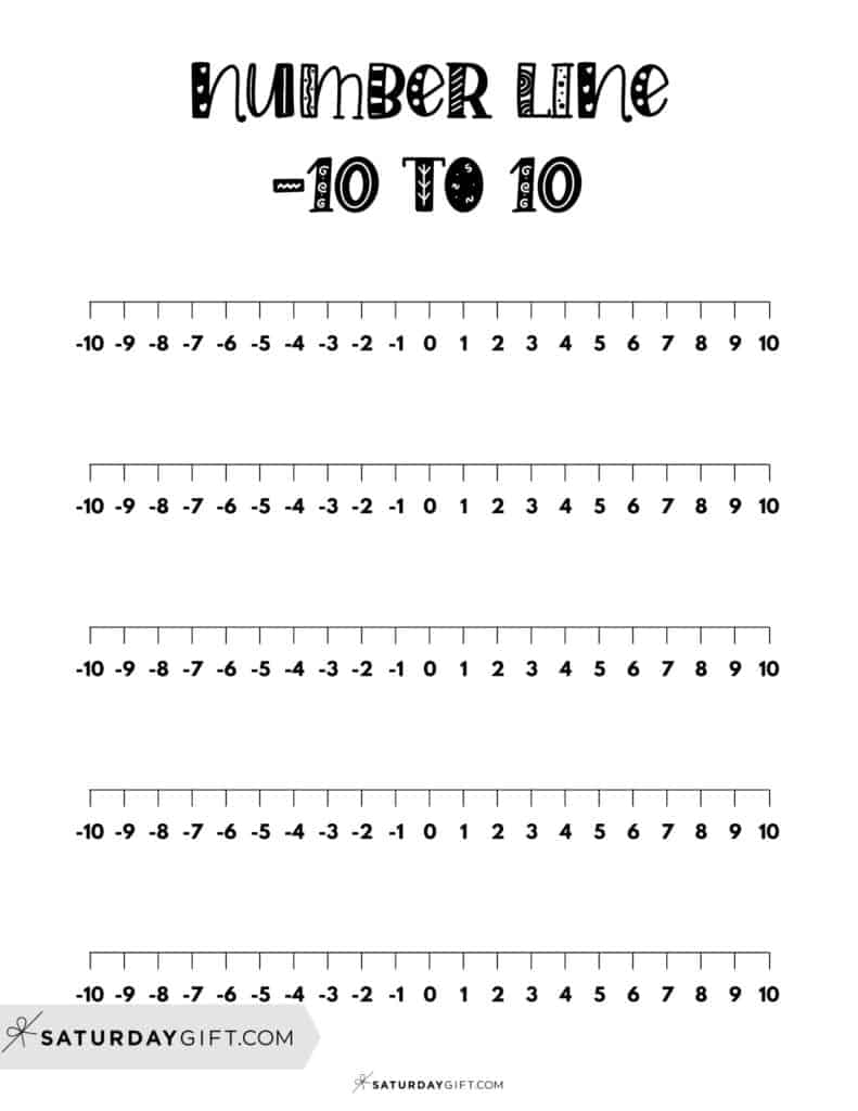 Negative And Positive Number Line 19 Free Printable Blank Worksheets