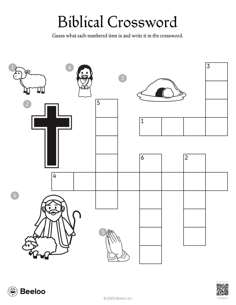 biblical crossword puzzles to print