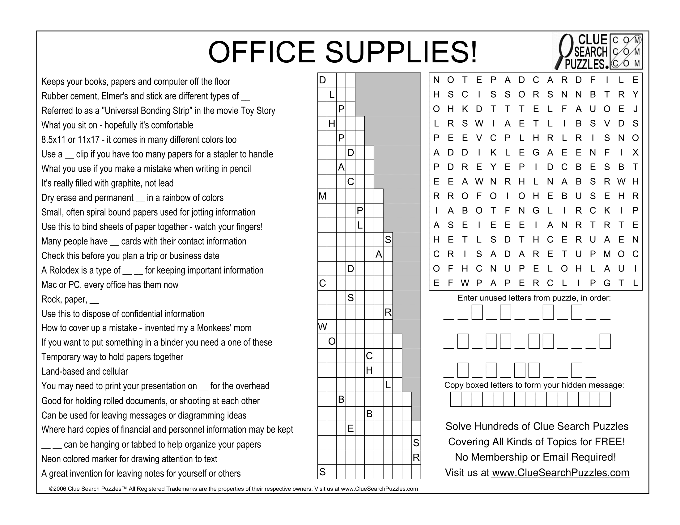OFFICE SUPPLIES TRIVIA QUIZ