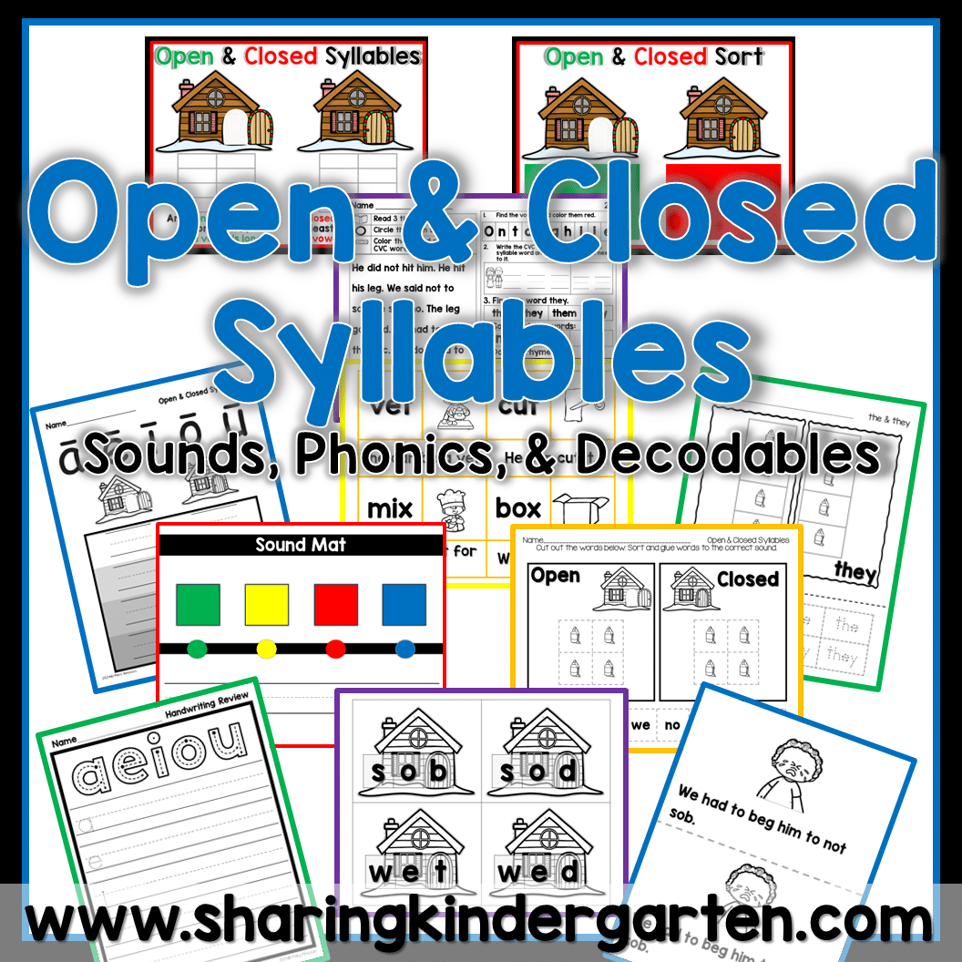 Open Closed Syllables Worksheet Open Closed Syllables Printables Phonics Sharing Kindergarten