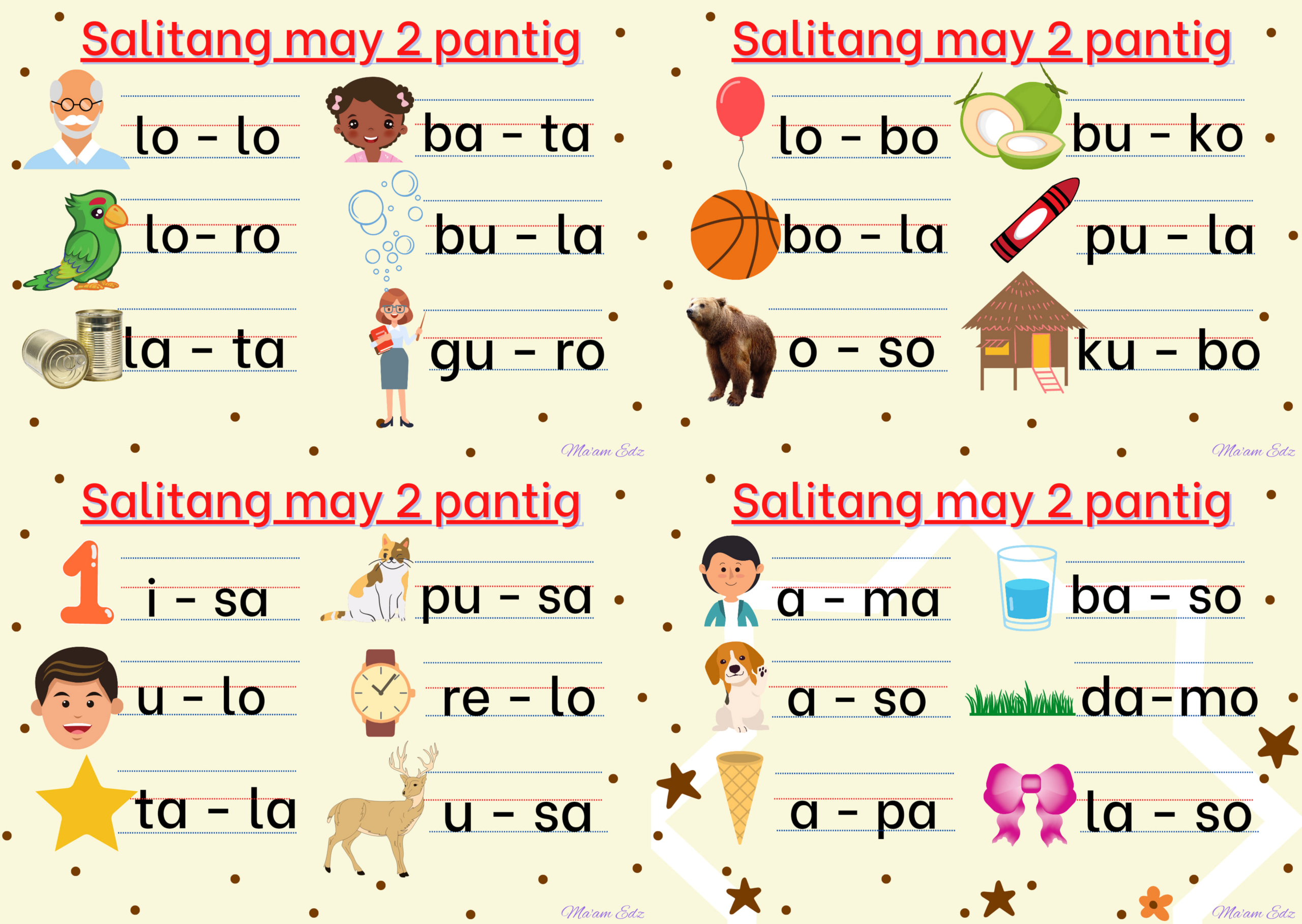 Pagpapantig Remedial Reading PDF Printable Creative Guro