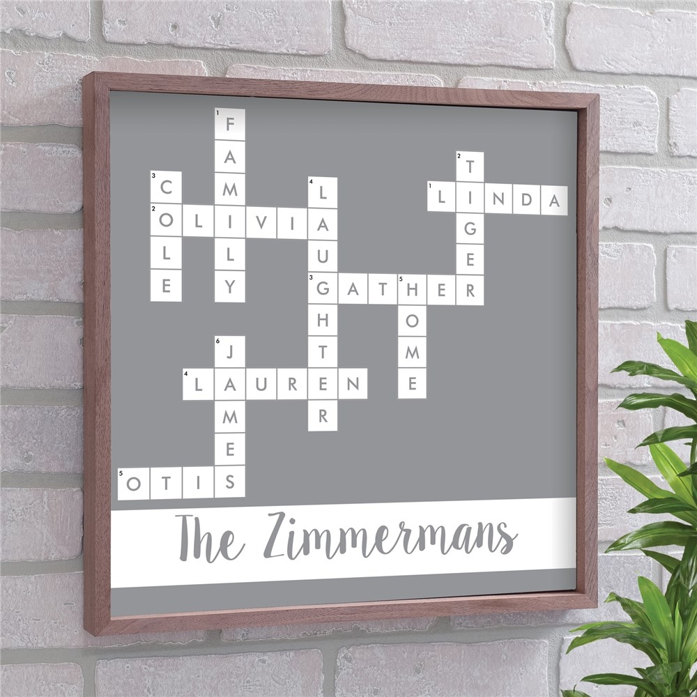 Personalized Family Name Crossword Wall Art GiftsForYouNow