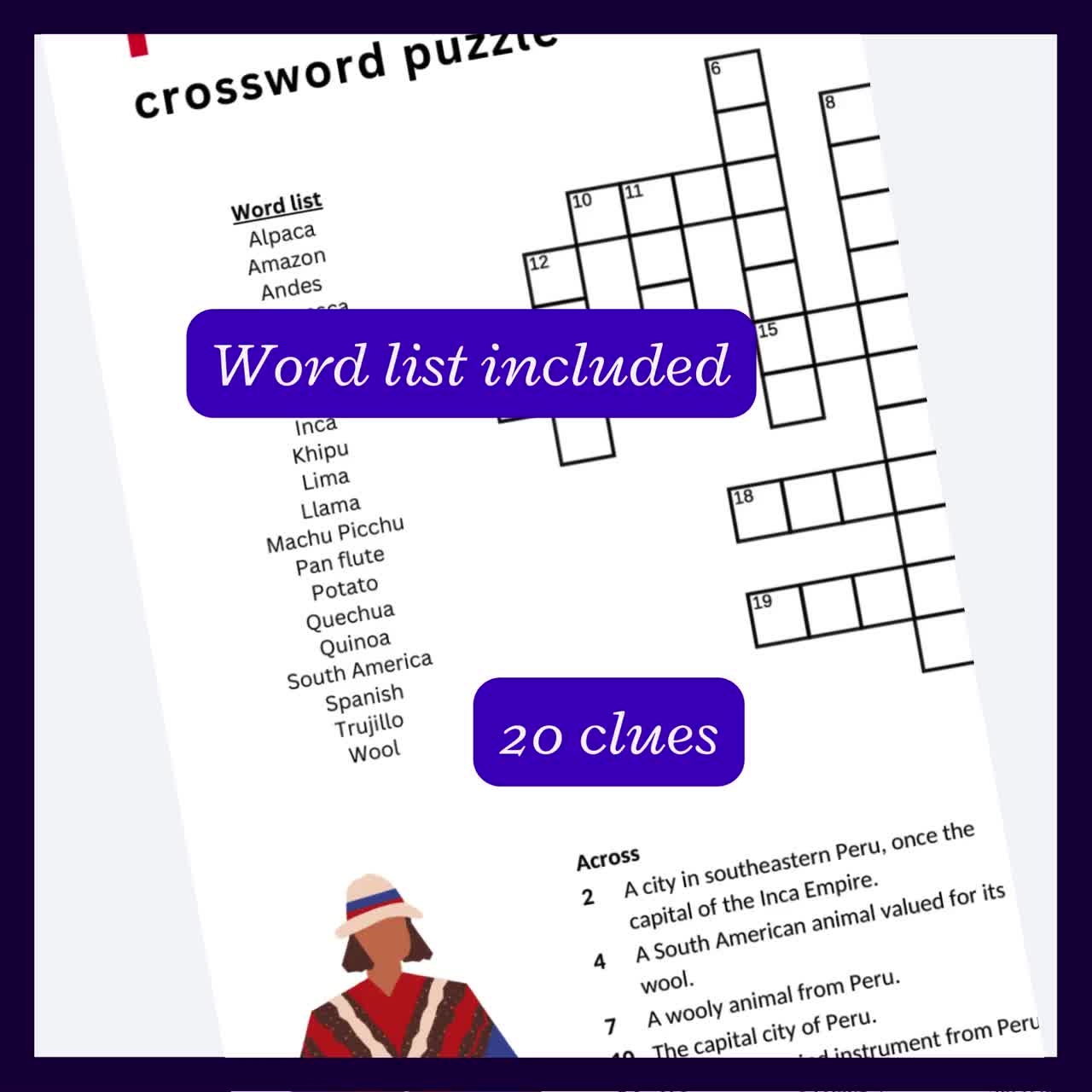 peruvian capital crossword clue