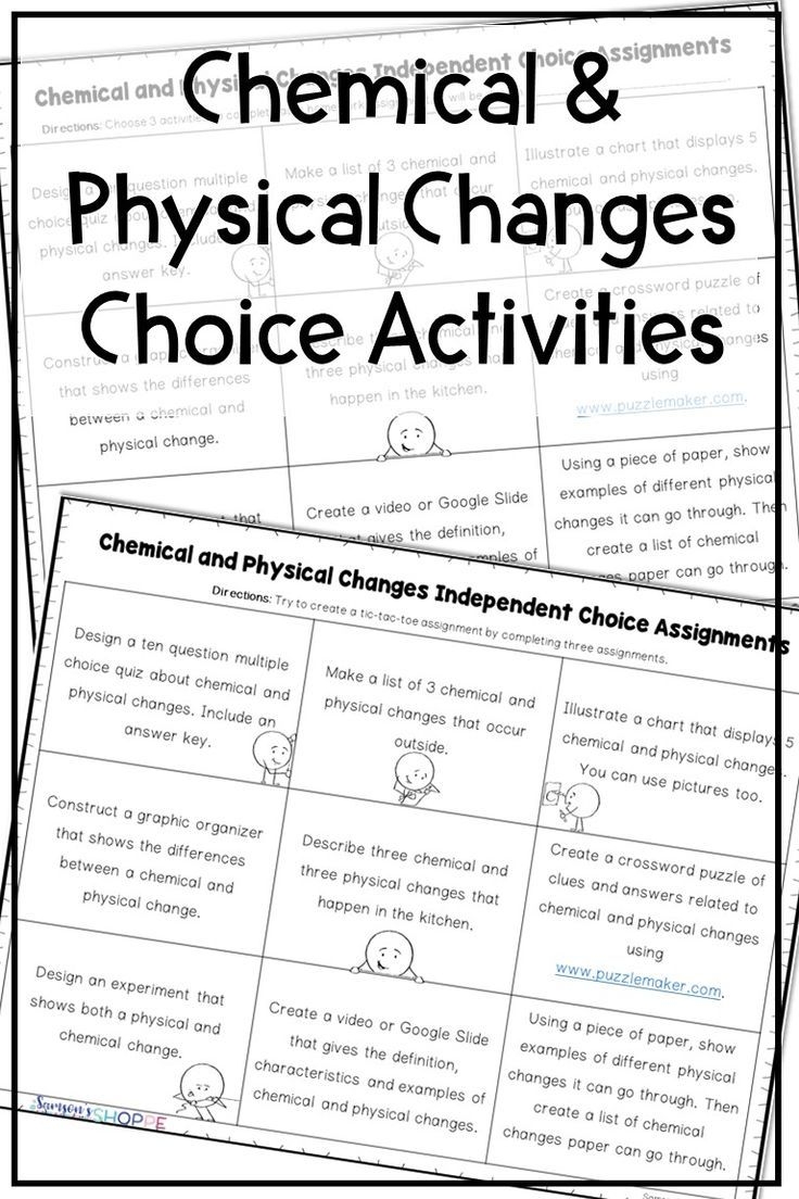 Physical And Chemical Changes FREE Activity