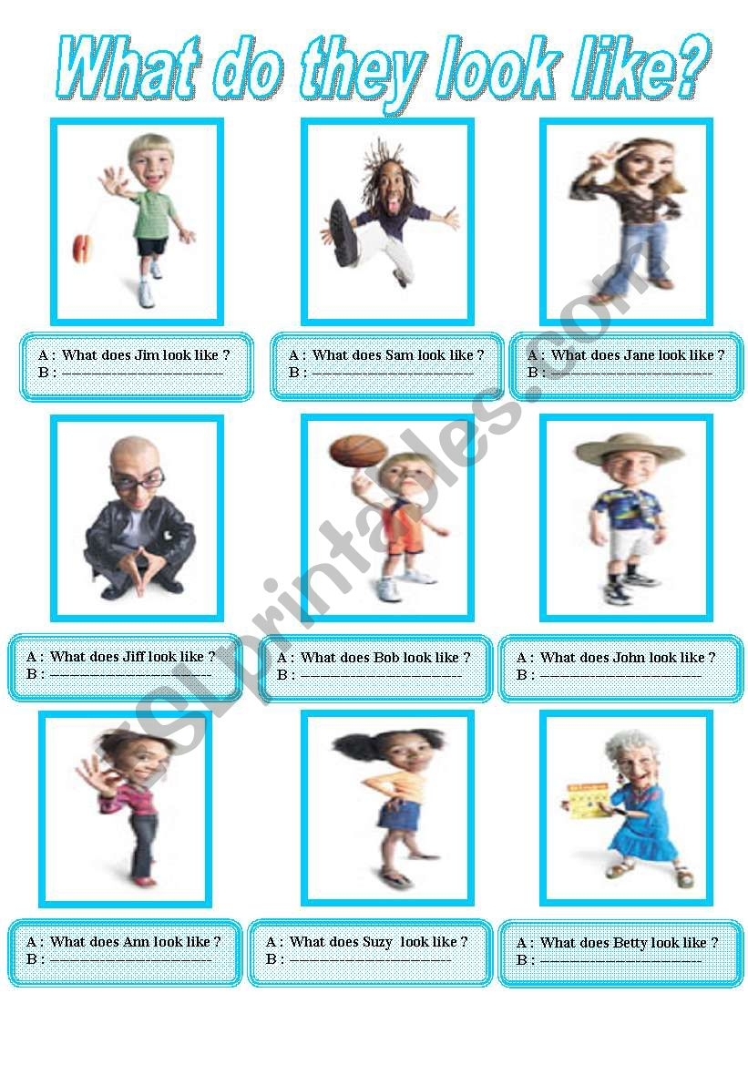 Physical Appearence What Do They Look Like ESL Worksheet By Sruggy Physical Appearence What Do They Look Like ESL Worksheet By Sruggy