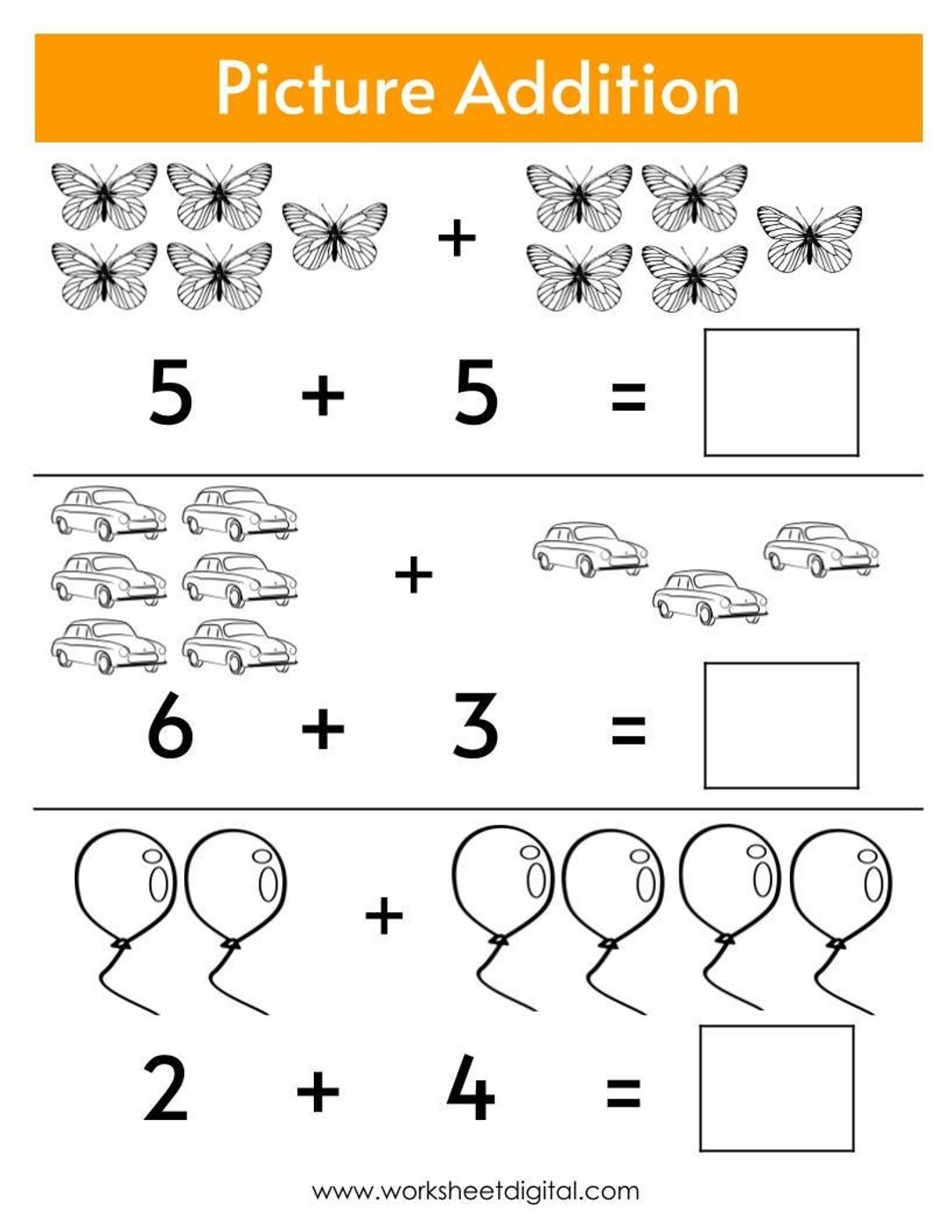 adding worksheets for kindergarten