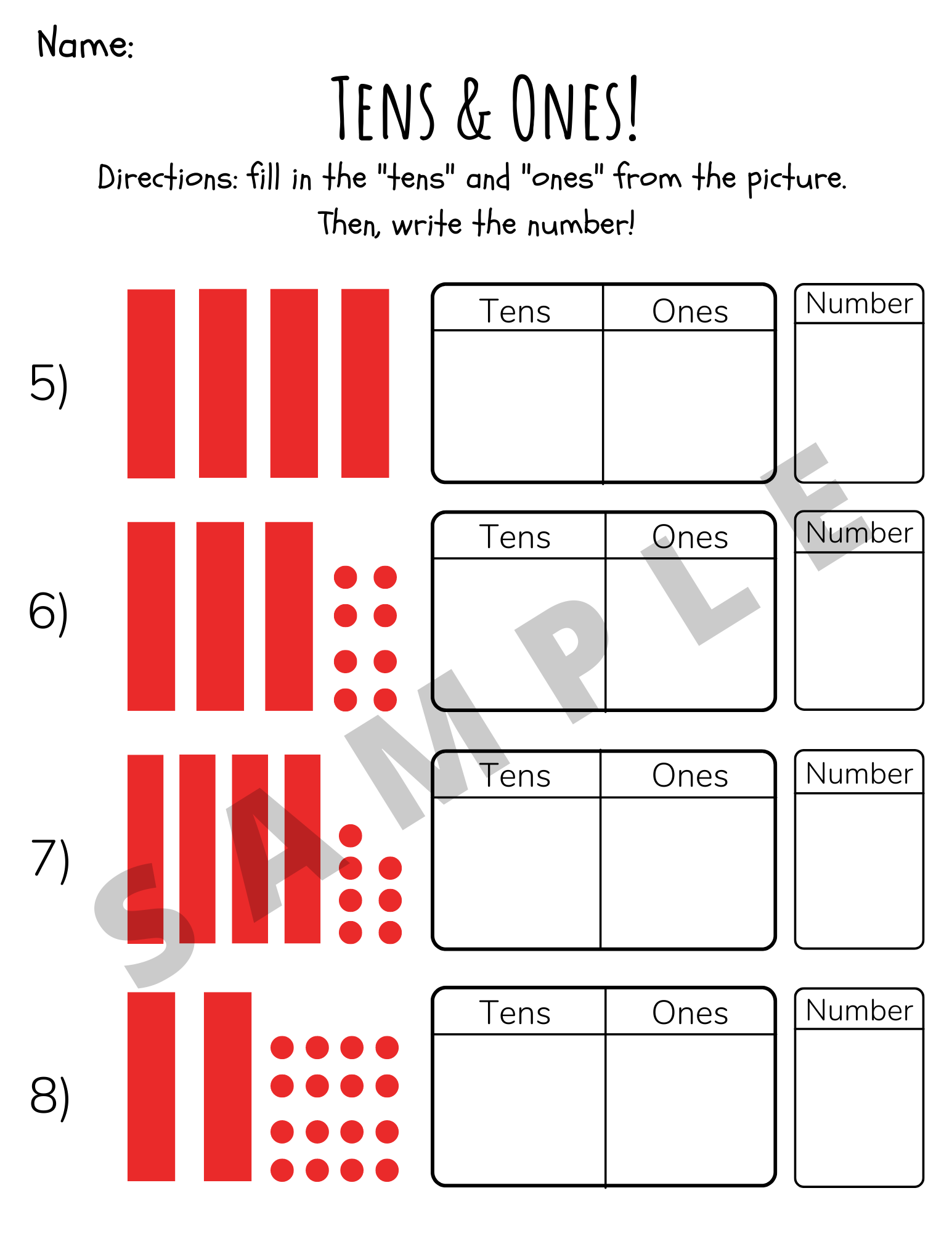 Place Value Base Ten Tens And Ones Practice Problems Math Worksheet For K 5 Elementary School Teachers And Students Classful