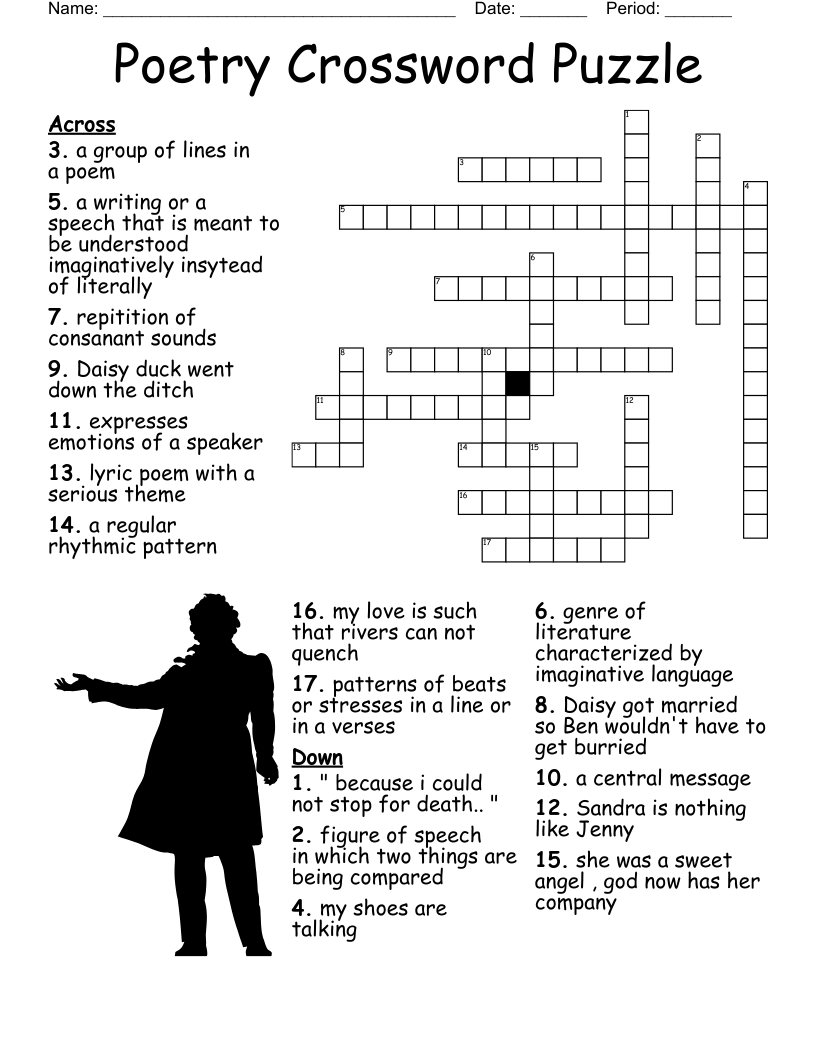 Poetic Forms Crossword WordMint