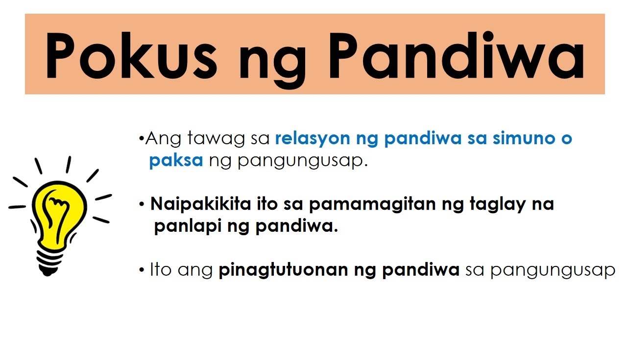 Pokus Ng Pandiwa Aktor Layon Ganapan At Gamit 