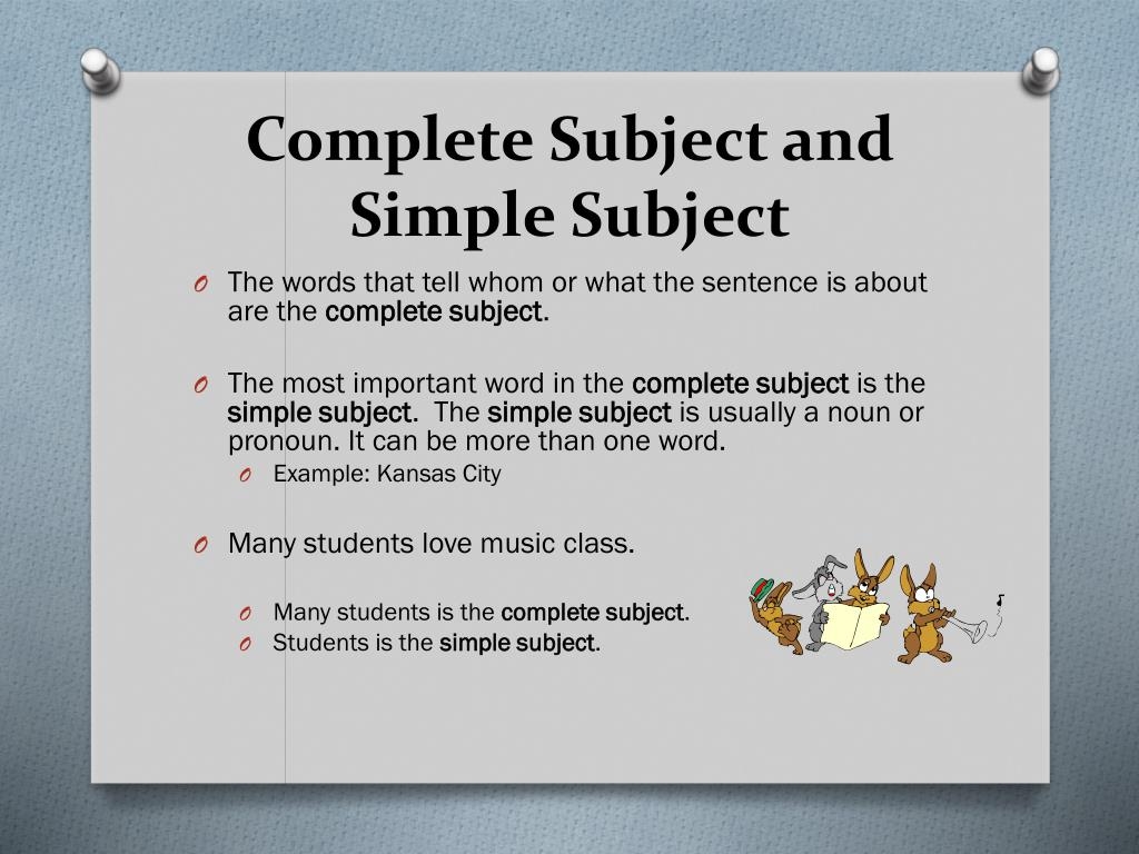 PPT Simple And Complete Subjects And Predicates PowerPoint Presentation ID 2601597