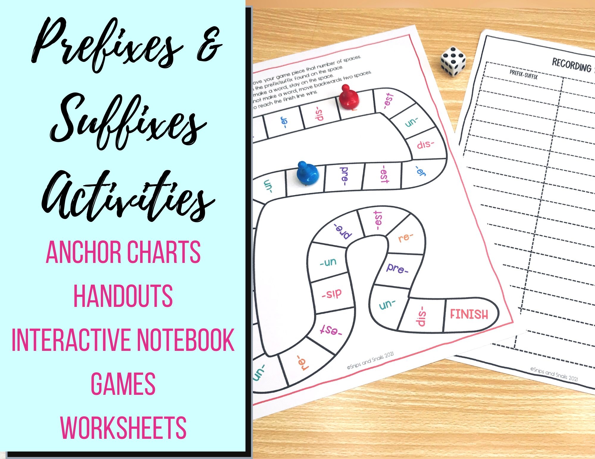 Prefix And Suffix Activities Snips And Snails Teaching