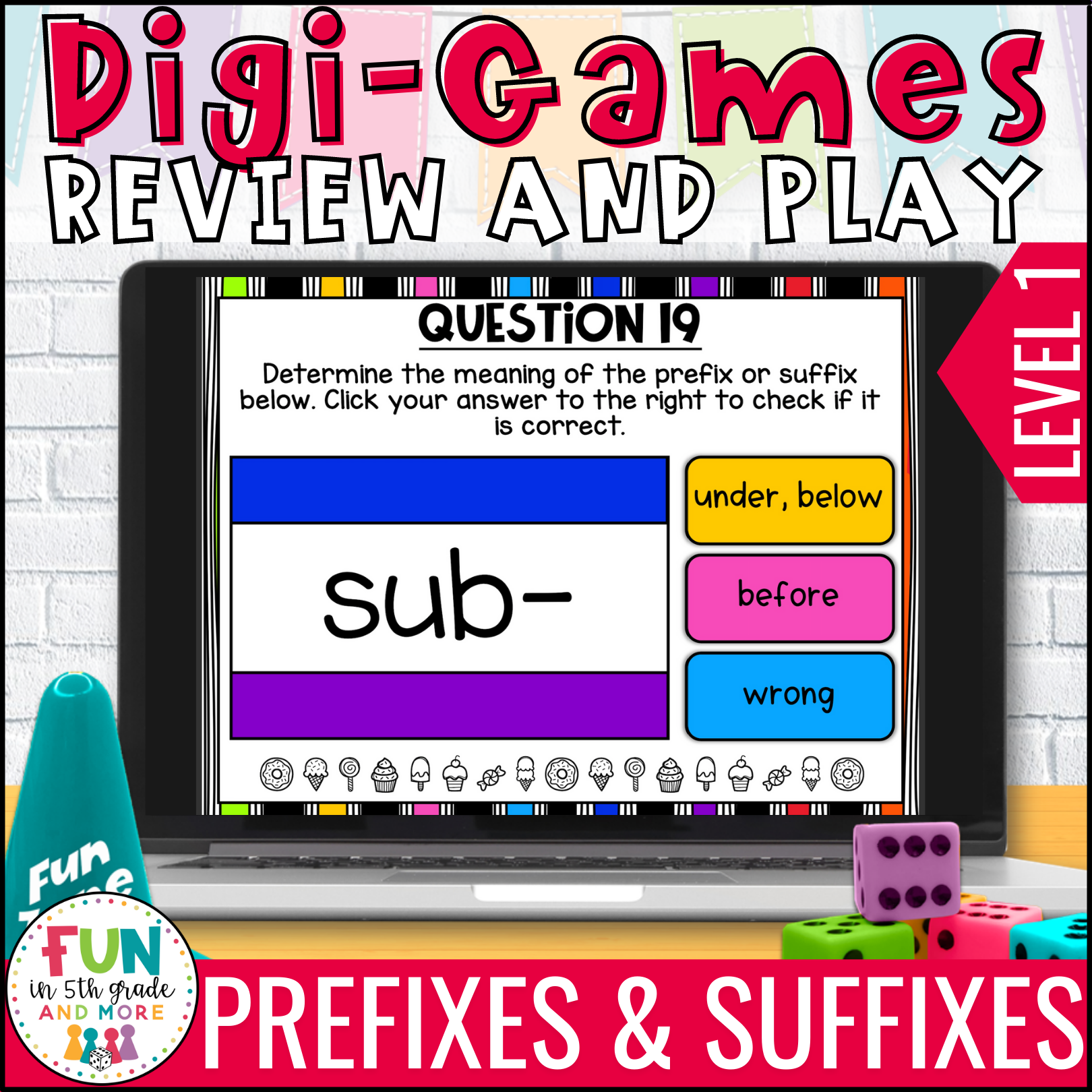 Prefix And Suffix Digital Review Game And Interactive Activity Level 1 Fun In 5th Grade MORE