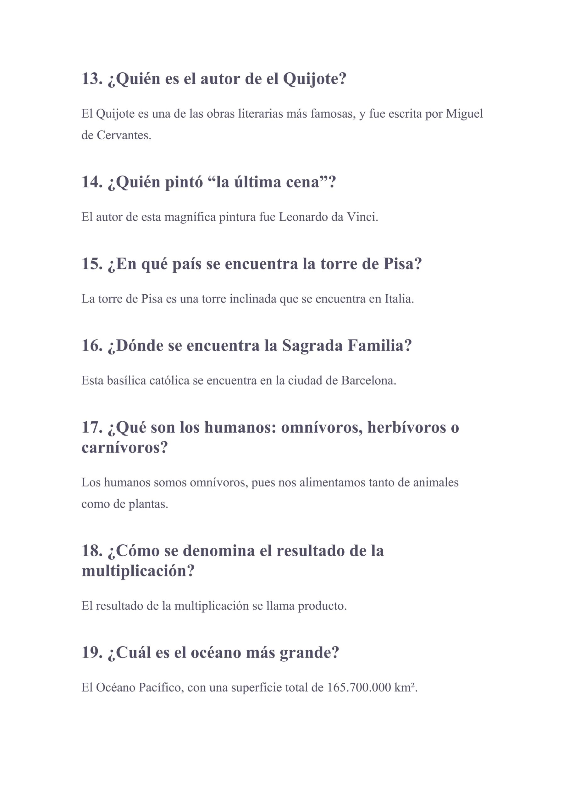 Preguntas De Cultura General Y Sus Respuestas PDF