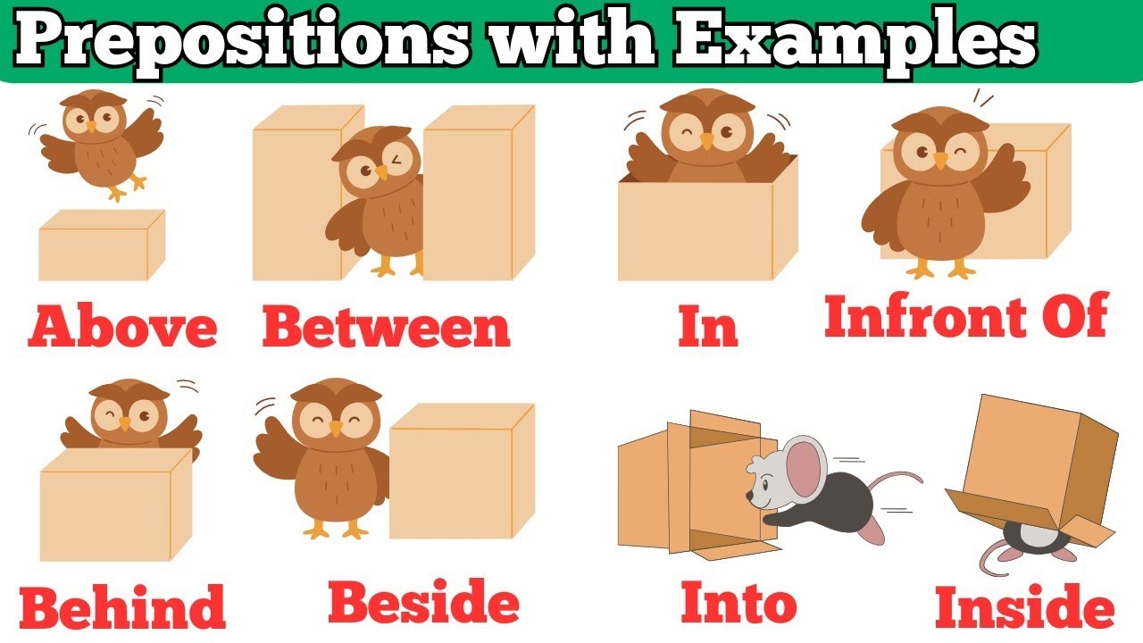 Prepositions For Kids Learn ON IN UNDER BEHIND More Preposition With Sentences YouTube