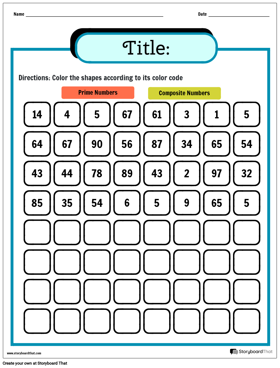 Prime And Composite Number Worksheet Coloring