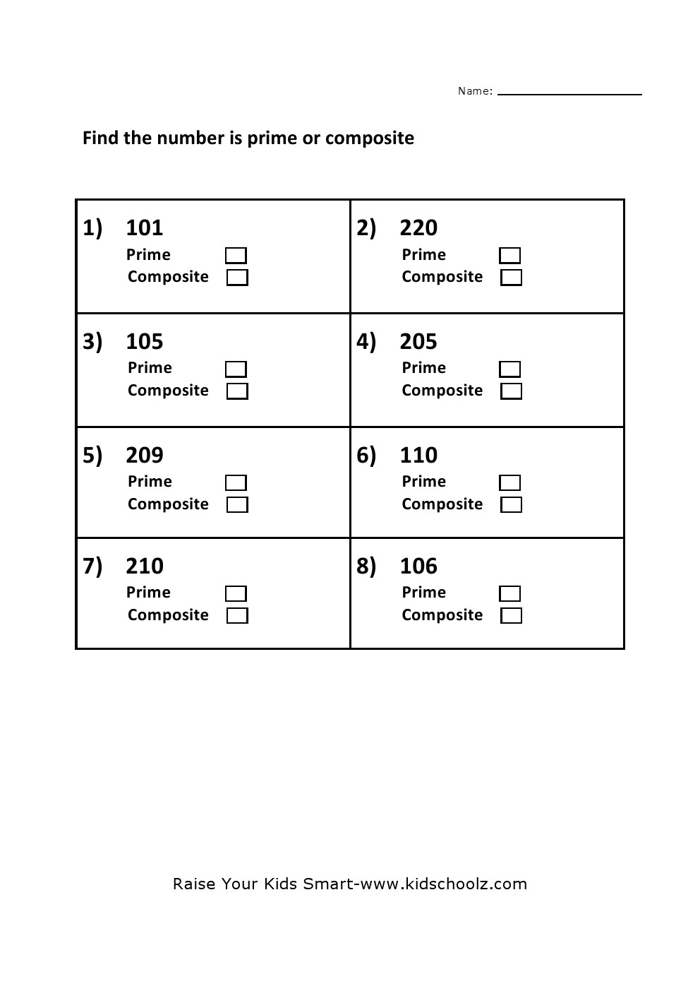 Prime And Composite Numbers Worksheet 4 Kidschoolz Prime And Composite Numbers Worksheet 4 Kidschoolz