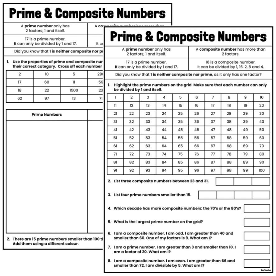 Prime Composite Numbers Worksheets Top Teacher Prime Composite Numbers Worksheets Top Teacher