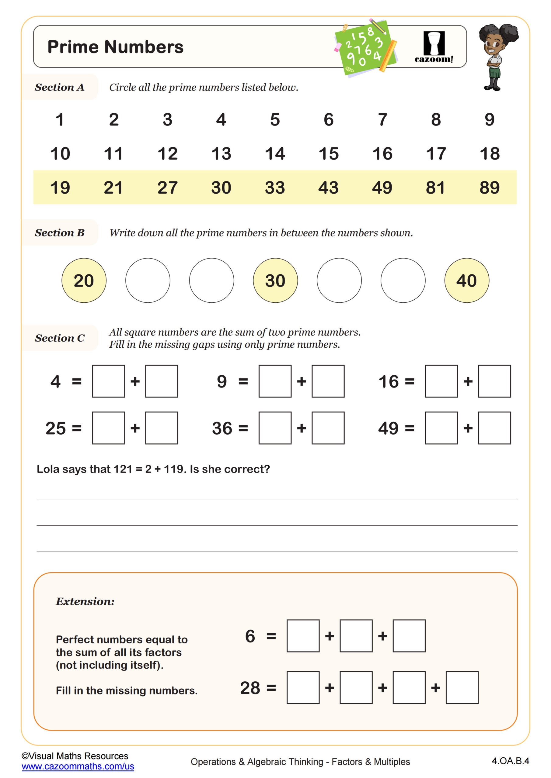 prime and composite worksheets
