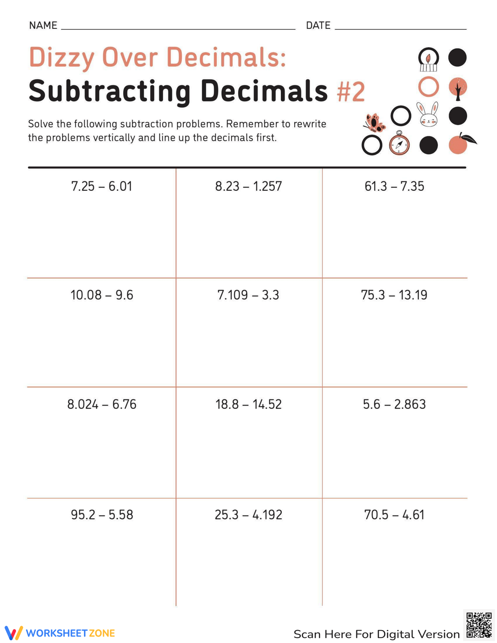 Printable Adding And Subtracting Decimals Worksheets Printable Adding And Subtracting Decimals Worksheets