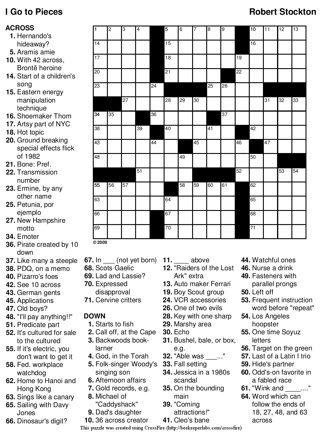 printable crossword puzzles large print