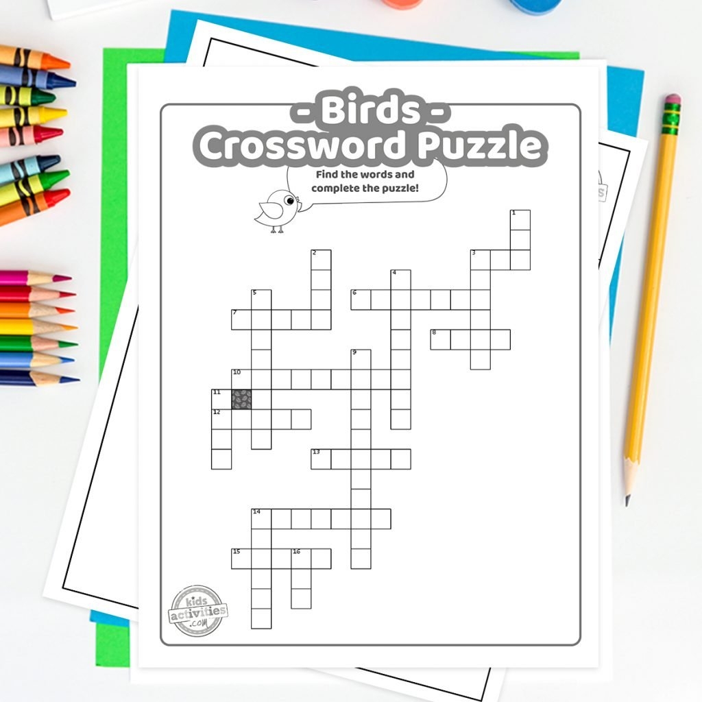 Printable Crossword Puzzle For Kids With Bird Theme Kids Activities Blog