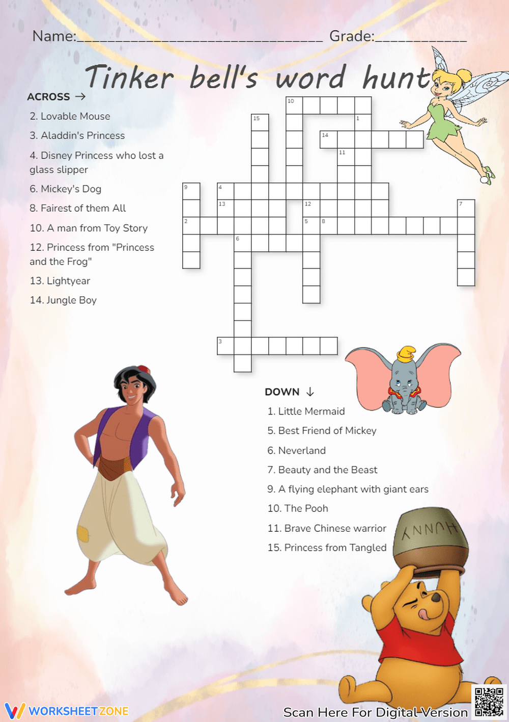 Printable Disney Crossword Puzzles Worksheets Download Printable Disney Crossword Puzzles Worksheets Download