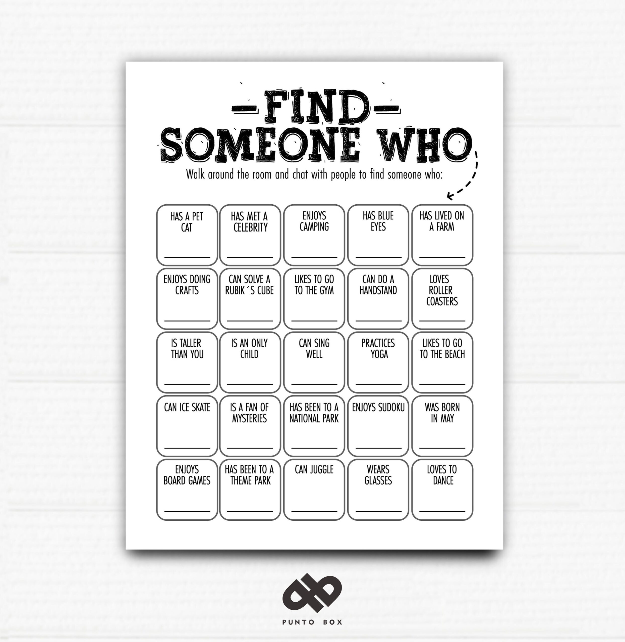 Printable Find Someone Who Bingo Get To Know You Two Sizes Editable Template Instant Download Etsy
