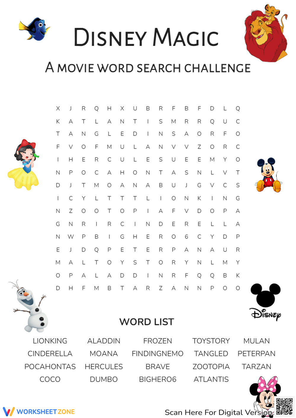 disney word search printable