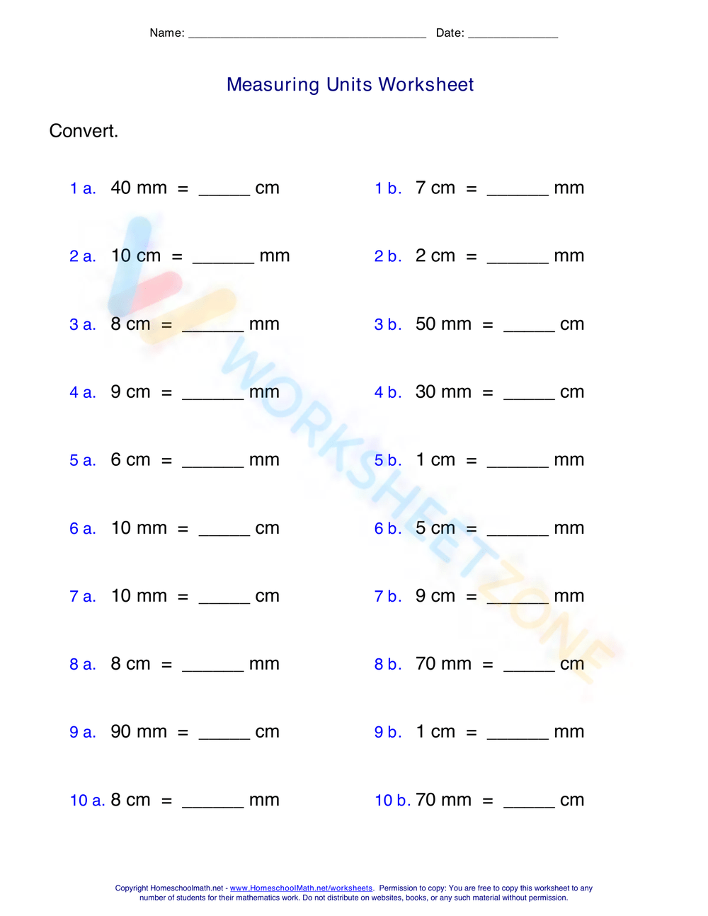 Printable Scale And Conversions Worksheets