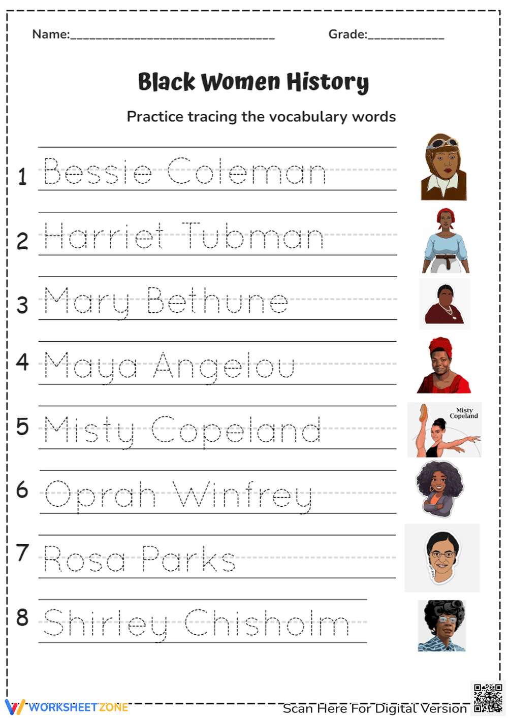 Printable Women s History Month Worksheets Download