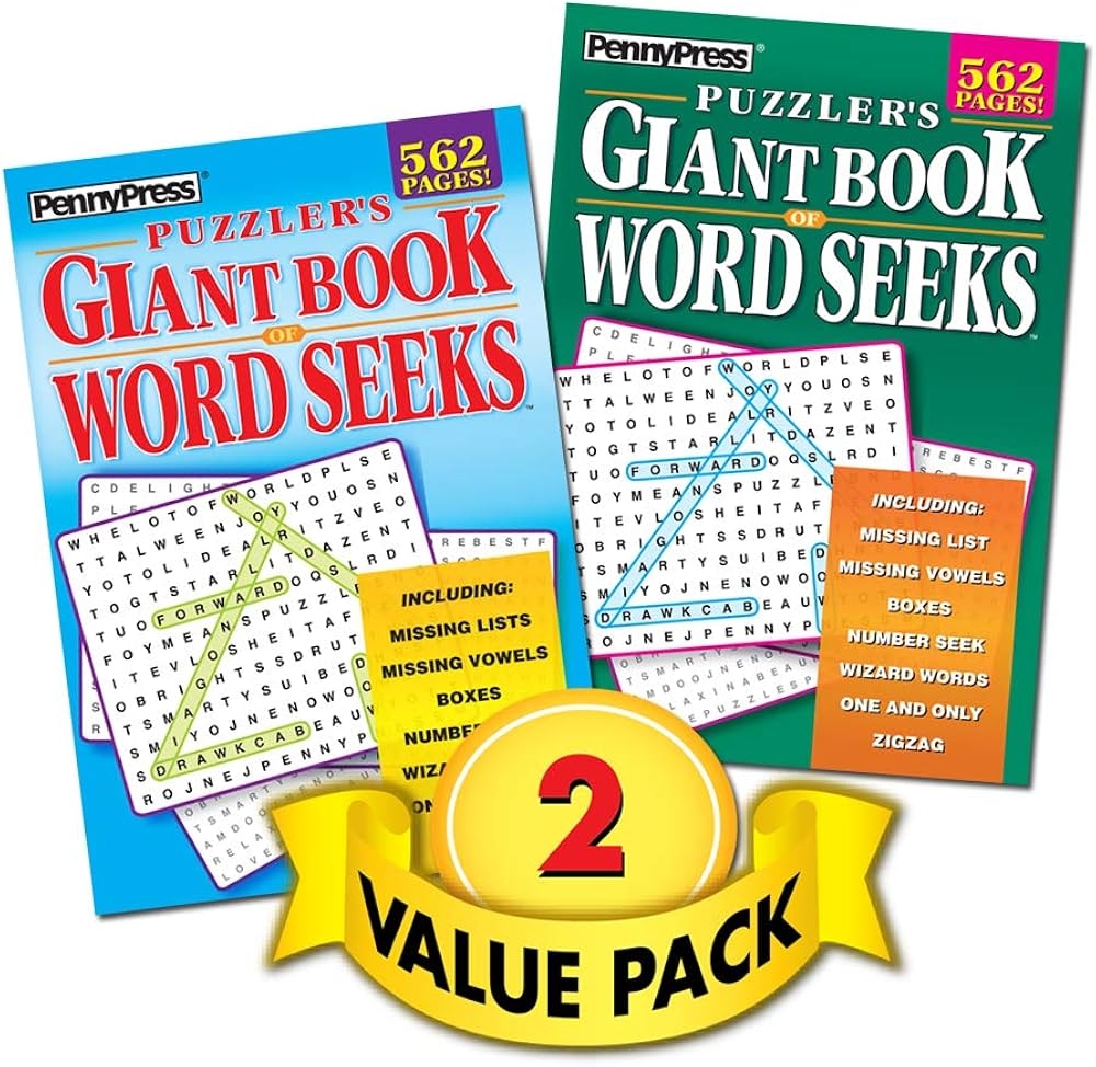 Puzzler s Giant Book Of Word Seeks For All Ages 2 Pack Paperback Penny Press Dell Magazines Dell Puzzle Books Amazon Books