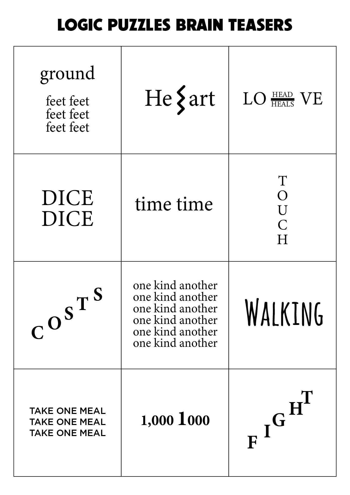 Puzzles Brain Teasers 10 Free PDF Printables Printablee