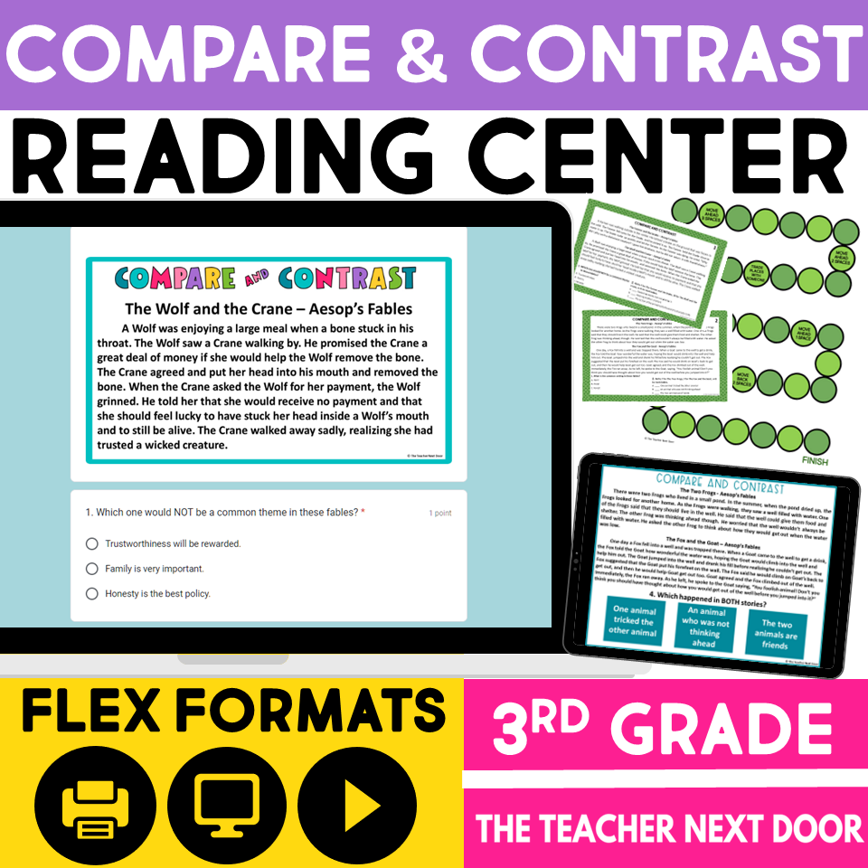 Reading Centers Fiction Bundle For 3rd Grade Reading Games And Activities The Teacher Next Door