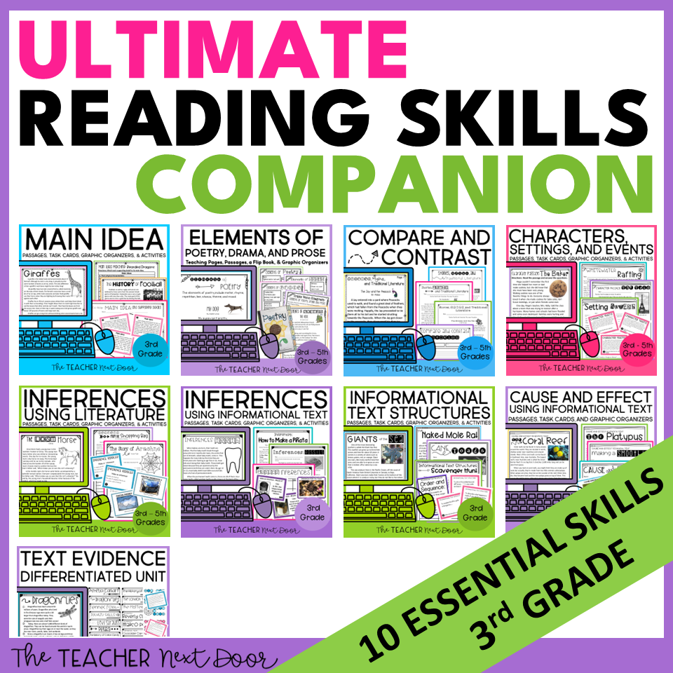 Reading Comprehension Bundle Strategies Skills Supplement Reading Activities For 3rd Grade The Teacher Next Door