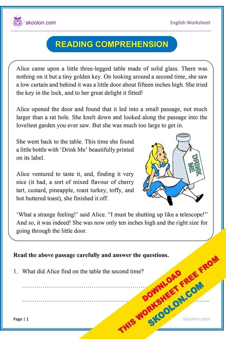 Reading Comprehension For Grade 5 With Questions Passage Comprehension