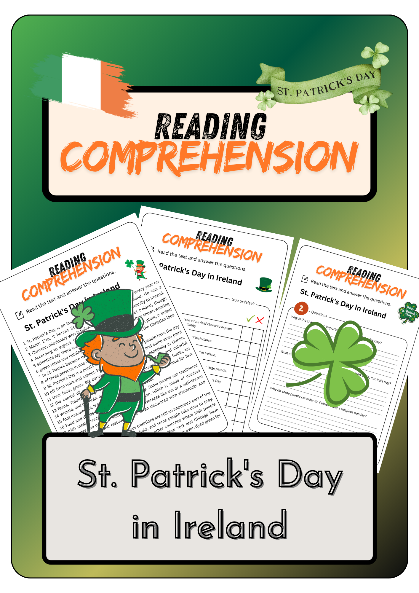 Reading Comprehension St Patrick s Day In Ireland Solutions Made By Teachers