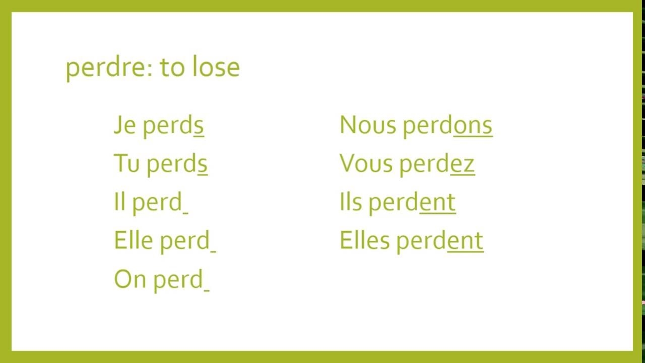Regular re Verbs In French YouTube