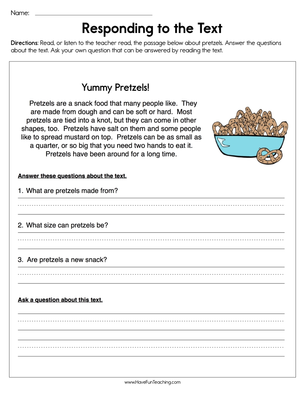 Responding To The Text Worksheet Worksheets Library